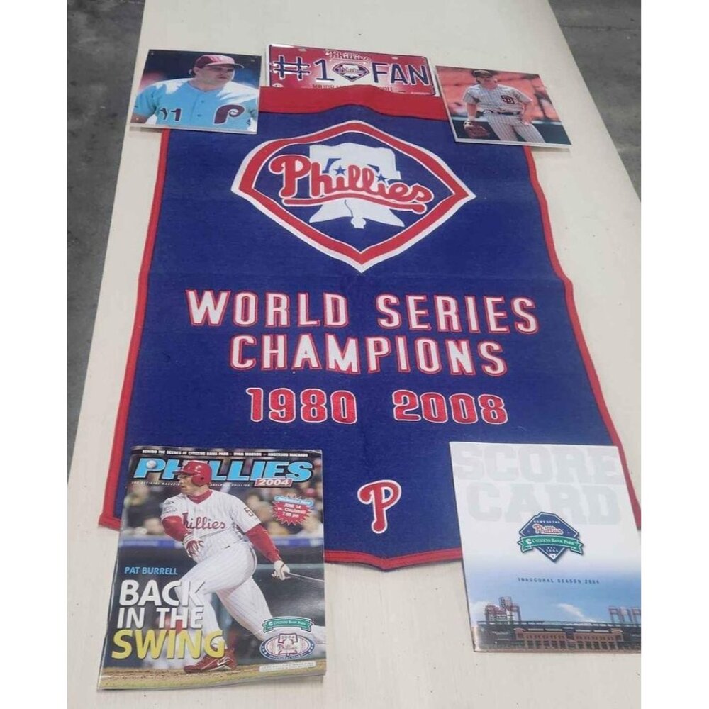 Philadelphia Phillies Dynasty Champions Wool Banner and other Fan Memorabilia